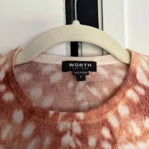 Worth New York Crewneck Sweater Deer Wool Antelope Print Pullover‎ thumbnail 2