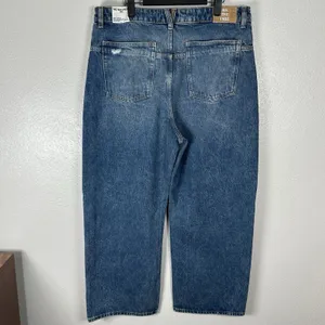 NEW‎ We The Free People Deep Trance Mid Rise Dropped Boyfriend Jeans Size 32Long thumbnail 4