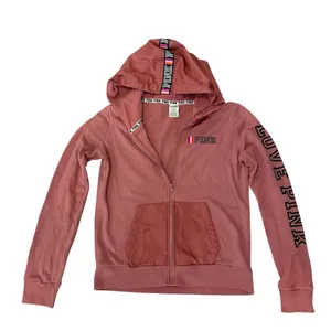 Victoria's Secret Love Pink Women's‎ Zip Hoodie Jacket Size M Pink thumbnail 1
