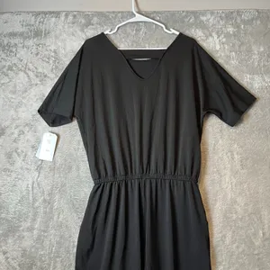Clara Sun Woo Back Cut Out Jogger Pocket Jumpsuit Size‎ Medium New Black thumbnail 6