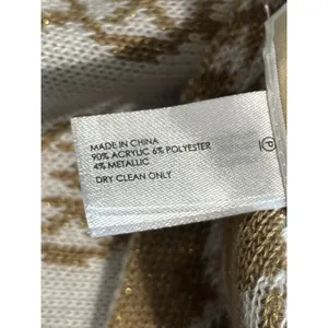 Michael Kors Scarf Reversible Infinity Ivory/Gold‎ Metallic MK Logo Soft OS thumbnail 6