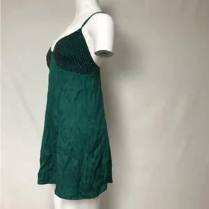 Free People Emerald Green Mini Slip‎ Dress Size Medium thumbnail 5