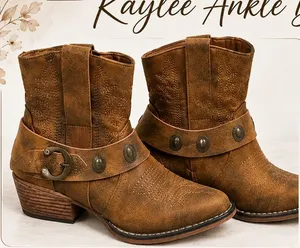 Natural Reflections Kaylee Ankle Boots women’s size 7 U.S. Cognac Brown thumbnail 1