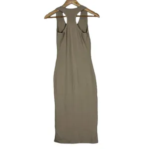 REHAB Ribbed Knit Eyelet Cutout Racerback Midi Bodycon Dress Tan Size M thumbnail 4