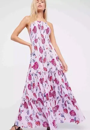 Free People Garden Party Floral Boho Maxi Dress Size XS thumbnail 1