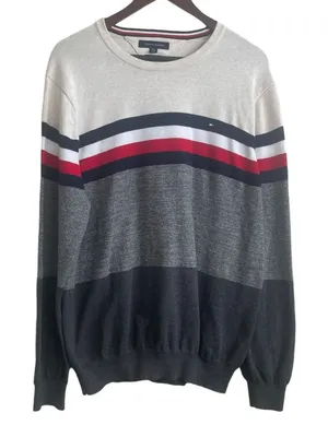 Tommy Hilfiger Adult Sweater XL Multicolor Striped Sporty Long Sleeve Preppy‎ thumbnail 1