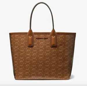 Michael Kors Jodie Small Logo Jacquard Tote Bag in Luggage Tan thumbnail 1