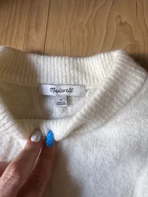 Madewell Cream Cable Knit Crewneck Sweater thumbnail 2
