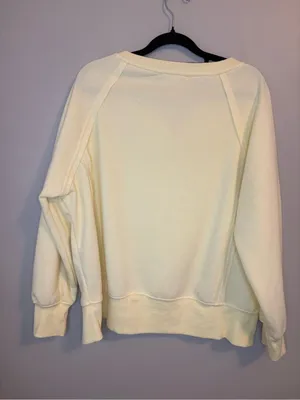 Olive + Oak Butter Yellow Fleece Sweatshirt XS Notch Neck Pullover thumbnail 2