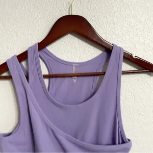 NWT Free People Womens Tank Top Summer Lilac Strappy Ribbed Crop Size Medium thumbnail 3
