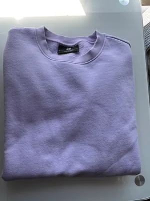 H&M light purple unisex relaxed fit crewneck thumbnail 3