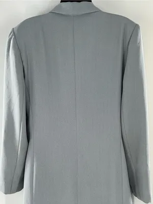 Vintage Women's Light Gray Single-Button Trench Coat-Size 12 thumbnail 5