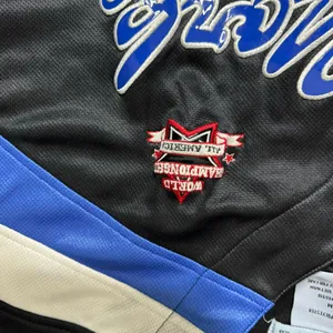 Champion Vintage Y2K Underdawg Sports Gear New York World All American USA Baseball Jersey Sz Medium thumbnail 4