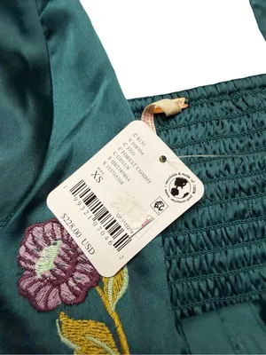 ✨🌲 Free‎ People Autumn Bloom Midi Skirt Set XS Embroidered Forest Green 🌲✨ thumbnail 6