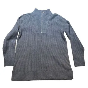 Soft‎ Surroundings Tunic Sweater Women's XL Blue 1/4 Zip Cable Knit thumbnail 1