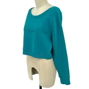Balance‎ Athletica The Essence Cropped Sweatshirt Marine Teal Size Medium thumbnail 6