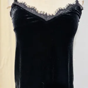 Abercrombie & Fitch Black Y2K Velvet Lace Trim Cami Tank Whimsigoth‎ Top Women S thumbnail 3