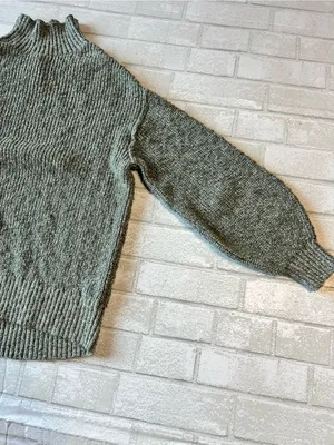 Aerie Hits the spot Mock neck Sweater Olive Green Marble size Medium thumbnail 3