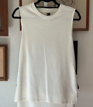Topshop White Boxy Muscle Tee blouse thumbnail 1