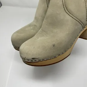 Toffel Swedish Hasbeens Zip It Emy Clog Boots in grey suede 37 thumbnail 5