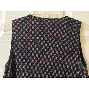 Derek Lam 10 Crosby Navy Silk Handkerchief Dress Sz 6 Lace Up Layered Flowy Boho thumbnail 6