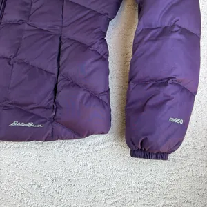 Women's Eddie Bauer Size Medium Purple 650 Down Puffer Winter Jacket Coat thumbnail 2