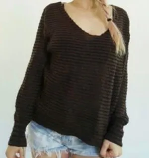 Free People Slouchy Stripped Sweater thumbnail 1