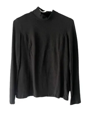 Eddie Bauer Women's Size‎ Small Petite Soft Grey Baselayer Turtle Neck Top thumbnail 1
