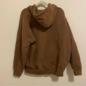 Brandy Melville Brown Oversized Full Zip Hoodie thumbnail 6