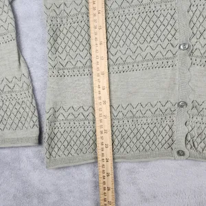 Frye Womens Cardigan Sweater Green Long Sleeve Size L Large thumbnail 4