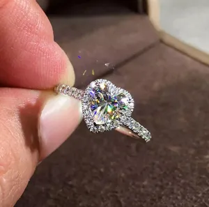Heart Shape Diamond Logo 925 Silver Stampted Ring 5 6 8 9 10 Lmk your size after you pay. thumbnail 1
