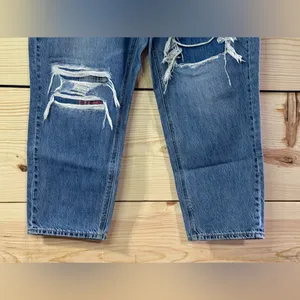 American Eagle Patchwork Mom Straight Jeans thumbnail 4