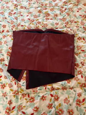 Red pleather strapless top Size M thumbnail 2