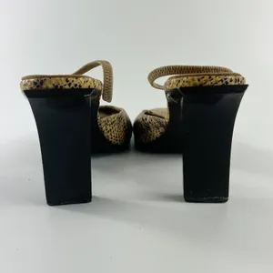 BCBG Vintage Y2K Snakeskin Print Embossed Leather Slingback Heels Shoe Women 8.5 thumbnail 5