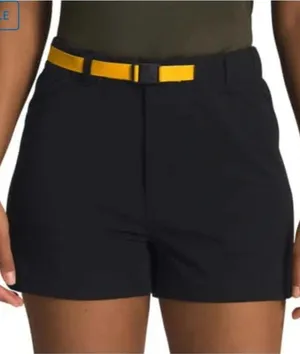 The North Face Women's Field Shorts Black w/ Yellow Belt‎ Size 0 thumbnail 1