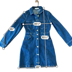Zara denim long sleeve mini dress size M thumbnail 8