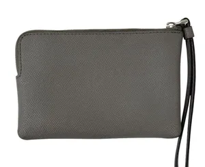 Coach F58032 Corner Zip Wristlet Crossgrain Leather Wallet Gray Small thumbnail 6