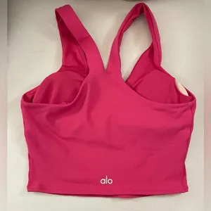 ALO Airbrush Real Bra Tank Top Pink Size XS thumbnail 1