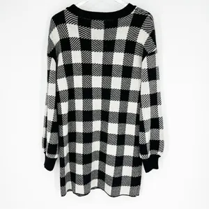 LPA Buffalo Plaid Crewneck Wool Blend Sweater Dress‎ Women's Size S Cabin Core thumbnail 4
