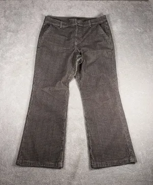 american eagle boot cut corduroy printed pants‎ stretch size 16 brown thumbnail 1
