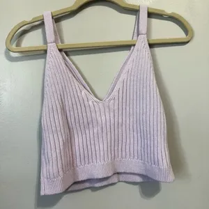 Aerie Knit Crop Tank Top Lilac Purple Size XL thumbnail 3