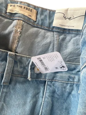 Free People Galivanting Skort in Aegean 26 New Womens Denim Jean Skirt Shorts thumbnail 8