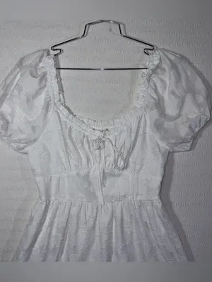 Altard State Womens Elira Puff Sleeve Mini Dress Size M White thumbnail 3
