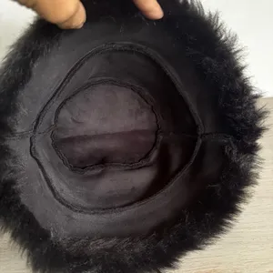 Black Faux Fur Black Bucket Hat Rocker Goth‎ Y2K Reversible? One Size thumbnail 6