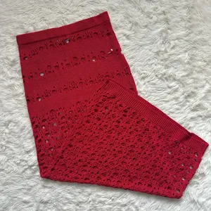 I.AM.GIA Alix Skirt Swim Coverup Maxi Elastic Waist Crochet Sheer Red XXS thumbnail 3