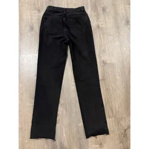 ASOS 100% Cotton Button Fly Straight Leg‎ Denim Jeans Sz. 28 X 31 Black Raw Hem thumbnail 2