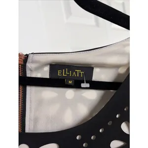 Elliatt Laser Cut Floral Shift Dress Womens Size M Black Cocktail Wedding Party thumbnail 5