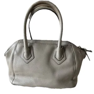 Rebecca‎ Minkoff Gray Pebbled Genuine Leather Satchel Handbag Silver Hardware thumbnail 1