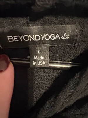 Beyond Yoga Women’s Black Hooded Waffle Knit Sweater thumbnail 2