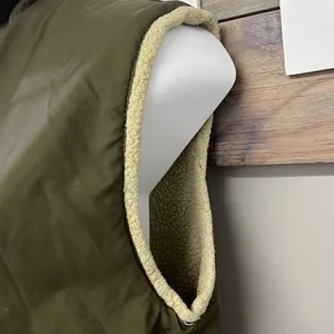 Nike Reversible Olive Tan Two Fabric Mock Neck Two Way Full Zip Up Vest- Small thumbnail 4